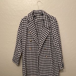 SHEIN-Black & White Trench Coat-Size M